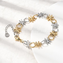 Bracelets à maillons bicolores en acier inoxydable 304 pour femmes&nbsp;BJEW-K264-09GP