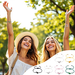 3 ensemble de 6 bracelets à maillons en alliage émaillé de 3 styles&nbsp;BJEW-TA0001-22