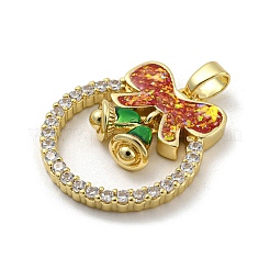 Weihnachten Messing Micro Pave Zirkonia Anhänger&nbsp;KK-H468-01A-02G