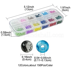 12 Farbe transparente Backfarbe Crackle-Glasperlen&nbsp;CCG-FS0001-02B