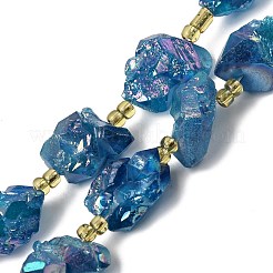 Brins de perles d'améthyste naturelle brute électroplaquée&nbsp;G-Z131-J02-02