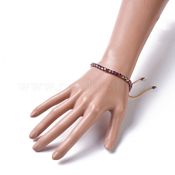 Bracciali con perline intrecciati in vetro placcato&nbsp;BJEW-JB04236-03