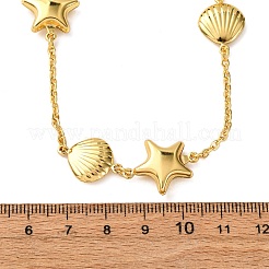 Colliers à maillons en acier inoxydable 304 en forme d'étoile et de coquillage pour femmes&nbsp;NJEW-G178-08G