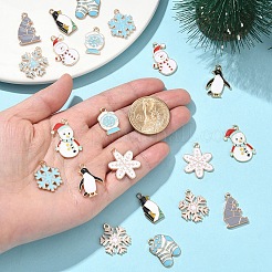 10 pendentif en alliage émaillé sur le thème de l'hiver&nbsp;ENAM-YW0005-21
