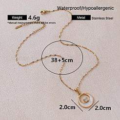 Collares vintage con colgante de luna de resina y acero inoxidable 304 con vidrio transparente para mujer.&nbsp;LS-IK8705