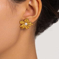 Pendientes de acero inoxidable con forma de flor 201&nbsp;GG2778-1