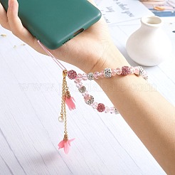 Strass in argilla polimerica e cinturino mobile a catena con perline di vetro&nbsp;HJEW-SW00021-03