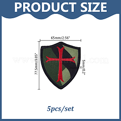 5 écusson brodé en polyester camouflage avec croix&nbsp;PATC-HY0002-10