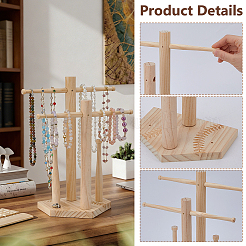Torre espositiva per anelli di gioielli in legno da baseball&nbsp;ODIS-WH0086-223B