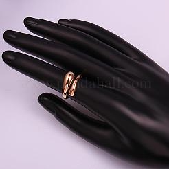 Echte rosévergoldete verstellbare Messing-Fingerringe für Frauen&nbsp;RJEW-BB07574-B