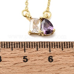 Colliers à maillons en laiton pavé de zirconiums cubiques&nbsp;KK-CBAB173-05G-06