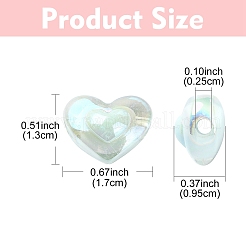 100 pz 5 colori perline acriliche trasparenti&nbsp;TACR-YW0008-10