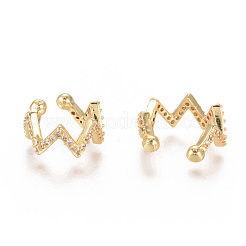 Boucles d'oreilles en laiton plaqué or micro pave zircone cubique&nbsp;EJEW-L244-23G