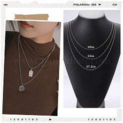 24 collana con catena a sfere in acciaio inossidabile 304&nbsp;NJEW-BBC0001-10B