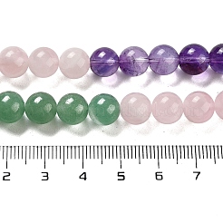 Perles en amazonite et améthyste de fleurs naturelles&nbsp;G-B095-A01-01