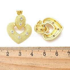 Boucles d'oreilles en laiton zircon cubique micro pavé clair&nbsp;EJEW-P303-02C-G