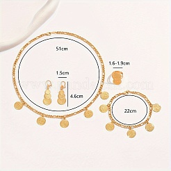 Vintage Messing Münzanhänger Armbänder & Ohrringe & Halsketten & Ringe Sets für Damen&nbsp;HG3630