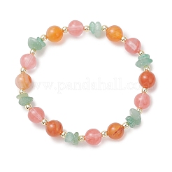Braccialetti elastici in vetro di quarzo ciliegia&nbsp;BJEW-JB13185