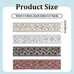 4 Farbe Polyester-Stickspitzenband mit Pailletten&nbsp;OCOR-CY0004-54