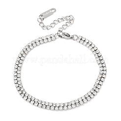 304 Edelstahl-Cup-Kettenarmbänder mit Strassen&nbsp;BJEW-P376-01P