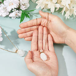 Ciondolo in cristallo di quarzo naturale sfaccettato con bottiglia di profumo&nbsp;NJEW-WH0002-268E