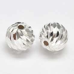 Phantasie Schnitt Silber Runde 925 Sterling Facettenperlen&nbsp;STER-F012-11D