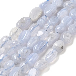 Chapelets de perles en agate avec dentelle bleue naturelle&nbsp;G-L608-A02-01A