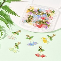 18 pendentif décoratif en verre campanule 9 couleurs&nbsp;HJEW-FS00037