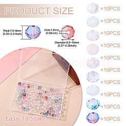 90 Stück 9 Farben Backfarbe transparente Glasperlen&nbsp;GLAA-TA0003-33