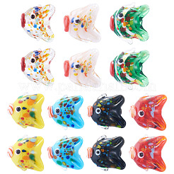 14pcs 7 Farben handgemachte Bunte Malerei-Perlen&nbsp;LAMP-TA0002-43