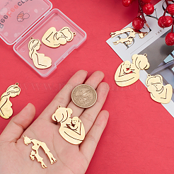 8 pendentif en acier inoxydable 304 plaqué à 4 styles&nbsp;FIND-BBC0001-38
