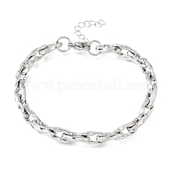 Bracciali a catena a maglie ovali intrecciate in acciaio inossidabile 304 da 5.5 mm per uomo e donna&nbsp;SA-CBAB767-17C-P
