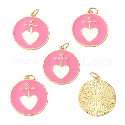 Pendentifs d'émail en laiton &nbsp;KK-C223-21G