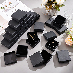 Boîtes cadeaux de rangement de boucles d'oreilles et colliers en papier kraft carré&nbsp;CON-WH0095-88A