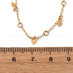 Collar de cadena tipo cable con borlas y rombos de acero inoxidable 304 para mujer&nbsp;NJEW-K255-42G