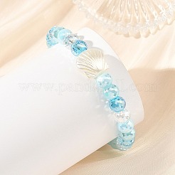 Braccialetti elasticizzati da donna in plastica ABS effetto conchiglia&nbsp;BJEW-JB14386-01