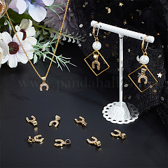 10 breloques en laiton micro pavé de zircone cubique&nbsp;ZIRC-BBC0002-54