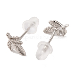 Anlaufgeschützte Ohrstecker aus rhodiniertem Sterlingsilber für Damen&nbsp;EJEW-D106-02P