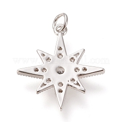 Pendenti in zirconi cubici trasparenti in micro pavè di ottone&nbsp;ZIRC-L098-014P