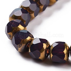 Chapelets de perles en verre opaque électrolytique&nbsp;GLAA-P003-A01