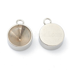 Pendentif en acier inoxydable 202 résistant au ternissement avec monture en strass&nbsp;STAS-F266-21E-P
