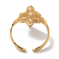 Anillos de puño abiertos con nudo de bruja de acero inoxidable 304 para mujer&nbsp;AJEW-U005-01G