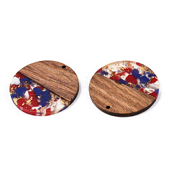Pendentifs en résine transparente et bois de noyer&nbsp;RESI-TAC0017-75-A08