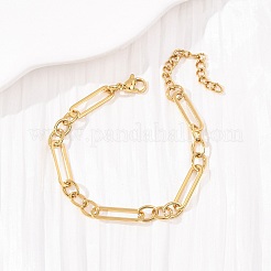 Bracelets en acier inoxydable 304 avec trombone et maillons ovales pour femmes&nbsp;BJEW-F536-24G
