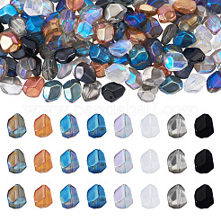 120 Stück 8 Farben galvanisieren transparente Glasperlen&nbsp;GLAA-TA0003-91