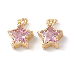 Placcatura a cremagliera in ottone con charms in zirconi&nbsp;KK-G452-14G