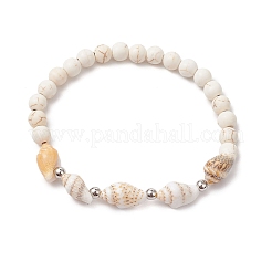 Braccialetti elastici in perline di magnesite sintetica per donne e uomini&nbsp;BJEW-TA00581-01