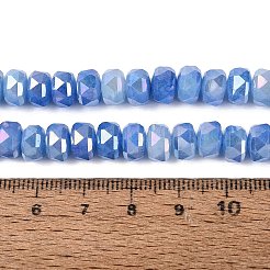 Colliers de perles en verre imitation jade craquelé électroplaqué&nbsp;EGLA-Q135-01A-C02
