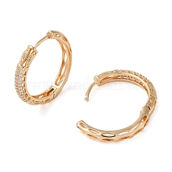 Pendientes de aro de circonita cúbica de latón para mujer&nbsp;EJEW-M238-11KCG