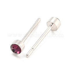 Boucle d'oreille en laiton plaqué en laiton micro pavé de zircone cubique&nbsp;EJEW-C102-37P-08